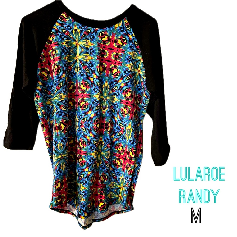 LuLaRoe Randy in Jewel-tones with black sleeves